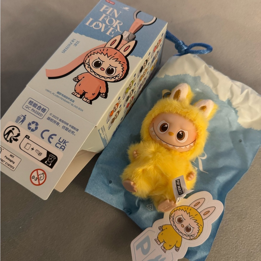 Authentic Opened Labubu The Monsters Pin For Love P Yellow